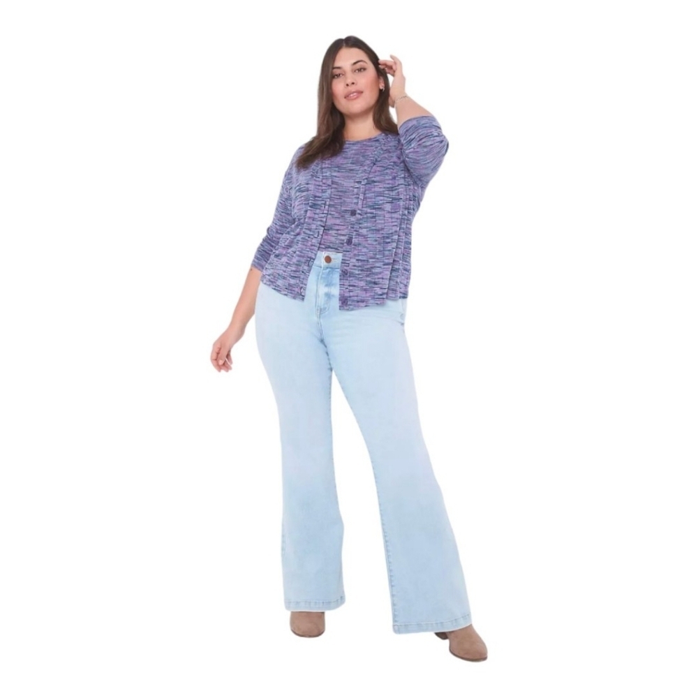 Lane Bryant Light Wash Blue Jeans High Rise Flare Leg WJ45